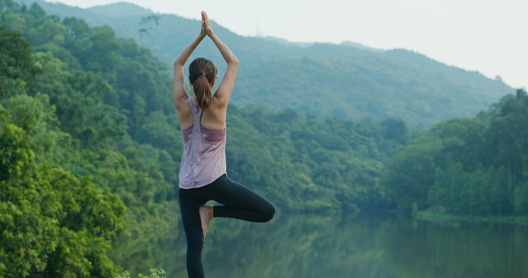 Woman Doing Yoga Outdoors