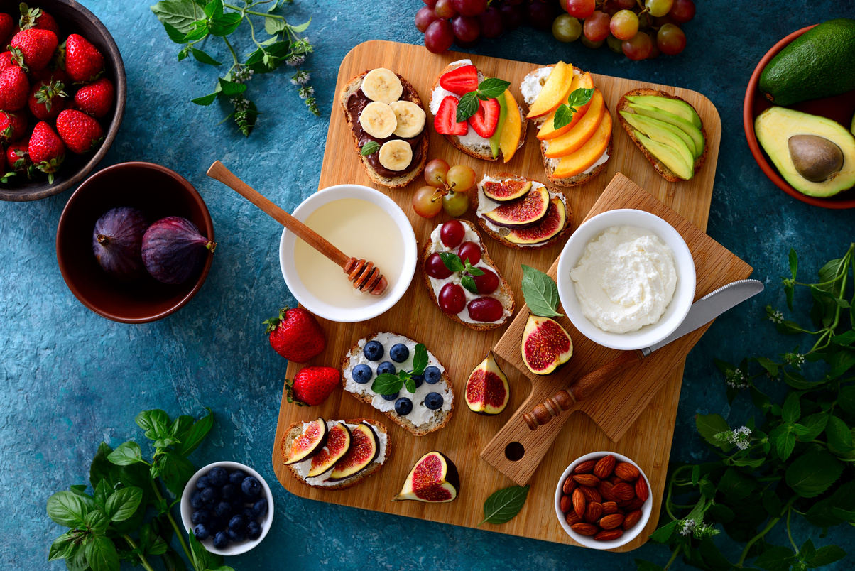 Healthy Vegetarian Breakfast with Canapes